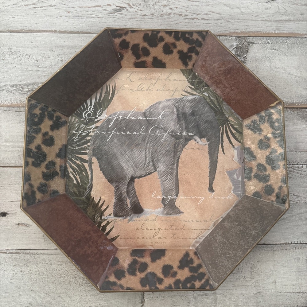 France Glcoloc Elephant‎ Octagon Decorative Vintage Collectible Dish